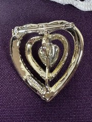 Vintage Triple Heart Brooch Pendant Gold Tone Love Pin Signed Gerry’s