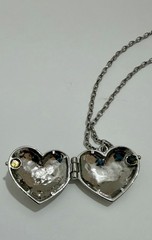 Vintage Juicy Couture silver puffy heart locket necklace
