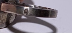 MID CENTURY MODERN ART DECO STERLING SILVER RING HALLMARKS Space Age Atomic