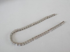 Vintage Sterling Silver 925 Baguette Cubic Zirconia Tennis Bracelet 7″