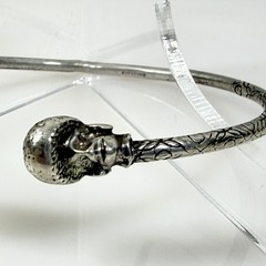 Vintage Sterling Silver African Head Cuff Bracelet Caribbean Tourist Jewelry 7.5