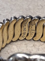 Co Star Vintage Sweet heart Charm Expandable Signed Bracelet.