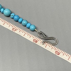 Dyed Howlite Stone Necklace Turquoise Color Graduating Beads Chakra Artisan 18″