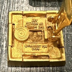 MOMA MUSEUM OF MODERN ART FRANK LLOYD WRIGHT STORER HOUSE GOLD CLIP ON EARRINGS