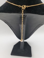 Vtg Swarovski Drop Pendant 14″ Necklace Serious Inset Diamonite Upscale Luxury