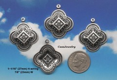 #0217 LARGE ANTIQUED STERLING SILVER PLATED CELTIC PENDANT/ER W/TOP RING – 4 Pcs