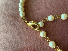 Vintage Liz Claiborne Faux Pearl Necklace with Large Pearl Pendant stamped