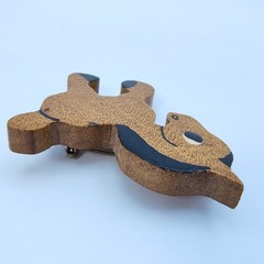 Vintage Horse Brooch Handmade Wooden Western Folk Art Pony Equestrian Zodiac