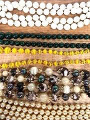 Vintage Multi-Strand Beaded Costume Jewelry Necklace Lot In Various Colors Style