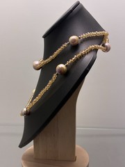 Vintage Pearl ,Crystal Aurora Borealis Pearl Bead Necklace