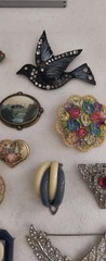 Vintage & Antique Deco Brooch Variety Craft Lot Pot Metal Celluloid Rhinestone