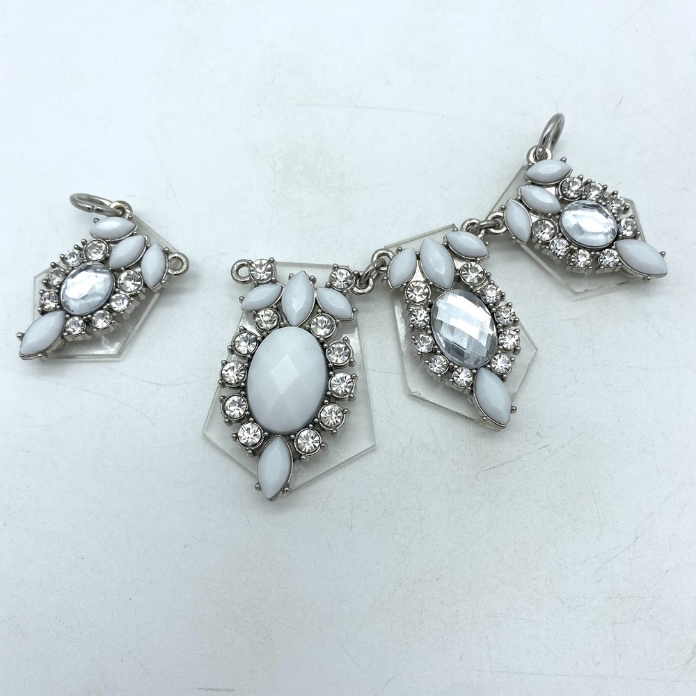 Partial Vintage Costume Jewelry Necklace- Plastic, Glass, Metal