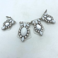 Partial Vintage Costume Jewelry Necklace- Plastic, Glass, Metal