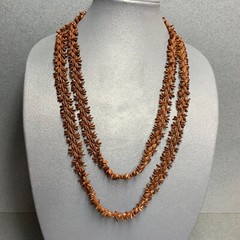 Real Seed Bead Necklace 56 In Hawaiian Koa Hippie Love Brown Bohemian Vintage