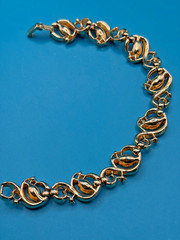 Alfred Philippe Trifari Bracelet Vtg Clear Rhinestone Marquise Stones Gold Tone