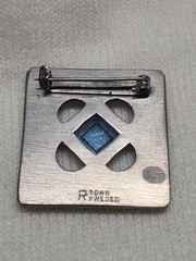 Vintage Pewter Broach Pin Rune Tennesmed Sweden Collectible blue 1950-1970 Rare