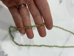 Green Stone Chip Bead Necklace Gemstone Beaded Strand 18 In Womens Boho