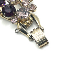 Juliana D&E Bracelet Size 6 Purple Chaton Clusters 5 Link Vintage Verified #6522