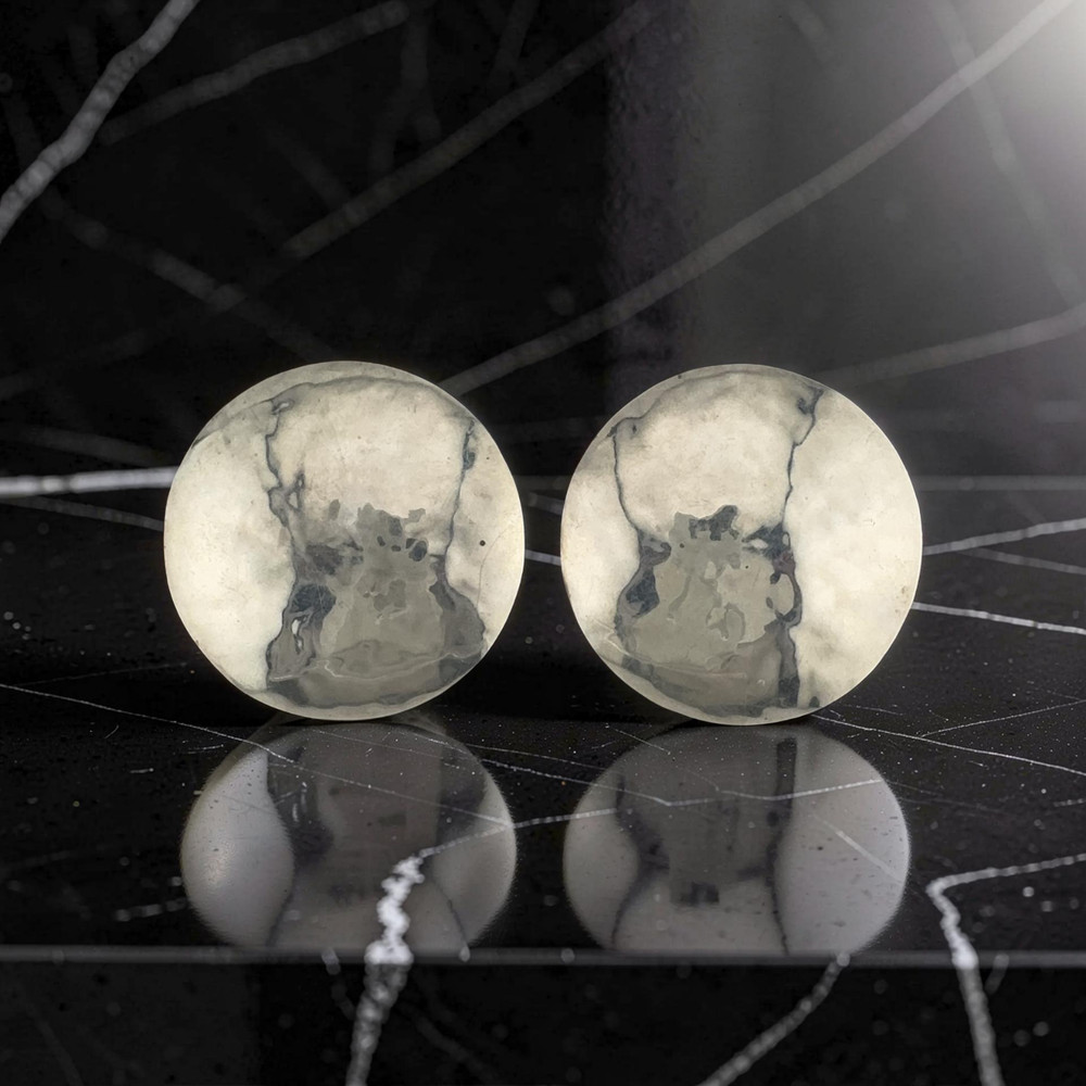 Vintage Suzanne St. Claire Sterling Silver Hammered Disc Statement Stud Earrings