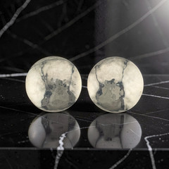 Vintage Suzanne St. Claire Sterling Silver Hammered Disc Statement Stud Earrings
