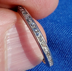 Original EARTH MINED DIAMOND Deco Band Antique PLATINUM Eternity Anniversary 6.7
