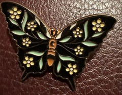 Lot Of 6 Vintage Metal With Enamel Butterfly Brooches In Various Colors