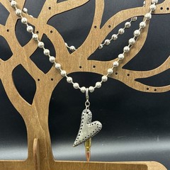 Vintage Broken Heart & Bullet Charms, Oversized Vtg Ball Chain Necklace, Custom