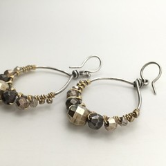 Vintage Sterling Silver Beaded Teardrop Hook Dangle Earrings 925 Tested 9.3g #10