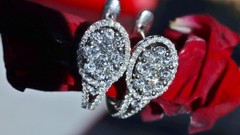 18k 750 white gold earrings 1.50ct natural diamond 0.74″ dangle 5.27gr N3643