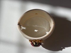 KJL KENNETH J LANE Bone Lucite Enamel Rhinestone Ladybug Clamper Bracelet