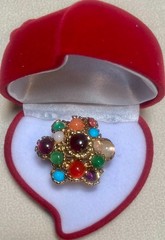 AUTHENTIC SWOBODA RING ~ ADJUSTABLE ~ MULTI-STONE ~ LOVELY!