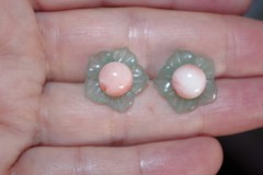 Vintage Jade Flower Jackets EarringsBridal Wedding: Use with any Studs