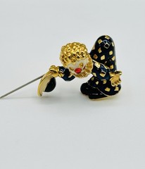 Vintage Jomaz Clown Brooch Pin Signed Whimsical Rare Collectible REPAIR