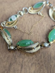 Vintage Sorrento Sterling Silver & Filigree Bracelet & Clip Earrings
