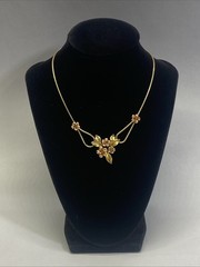 STUNNING VINTAGE KREMENTZ BI-COLOR GOLD FILLED CHOKER NECKLACE 15″ IN LENGTH