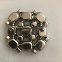 Stunning Vintage Art Deco Large Stone Statement Brooch Clear Stones Glamorous