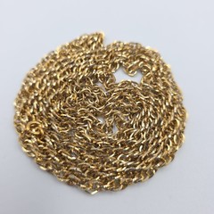 Vintage Monet Goldtone Diamond Cut Twisted Cable Link Necklace 54″ Classic EUC