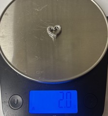 Vintage 925 Sterling Silver Open Heart CZ Slide Pendant .75” Pavé Stones