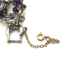 Juliana D&E Bracelet Size 6 Purple Chaton Clusters 5 Link Vintage Verified #6522