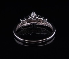 Vintage 0.30 Marquise 0.42 Tapered Baguette Diamond Set Platinum Ring Val $6650