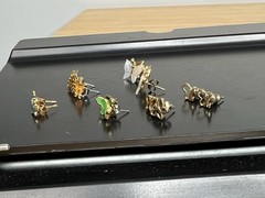 Vintage Butterfly Earrings Filigree Open Pierced Colorful Lot 6 Dainty Small See