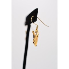 Vintage Black Bat Earrings Halloween Red Rhinestone Crystal 1990s BinAZ