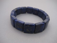 Genuine AAA Lapis Lazuli with pyrite flecks on durable stretchy cord Bracelet 25