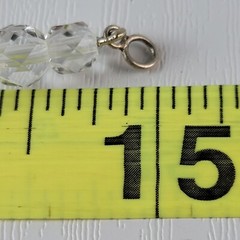Vintage Sterling Silver Clear Crystal Graduated Beaded Necklace 15″ Spring Ring