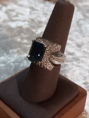 Vintage ISG Thailand 925 London Topaz Ring Sz 8