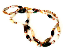 Polished Glass Artisan Multicolor Beggars Beads Knotted 48 inch