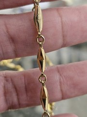 Vintage Monet Necklace Lot Of 2 Gold Tone Diamond Shaped Link And Rope Chain