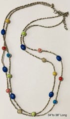 1990s/2000s CHICOS 15pc Statement Necklace Lot Beaded Gemstone Chain Pendant+