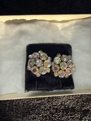 Lot of Vintage Weiss and Hobe Crystal Earrings Clip On