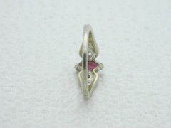 .925 Sterling Silver Almandine Garnet Clear Rhinestone Ring Size 7 Vintage